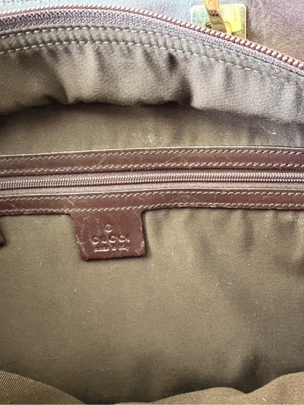 Title: Gucci Guccissima Punch Large Tote 145993 Brown Leather Horsebit bag - Picture 11 of 13